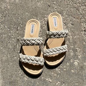 comfortable pair of Steve Madden slip on sandals-shoes perfect for summer